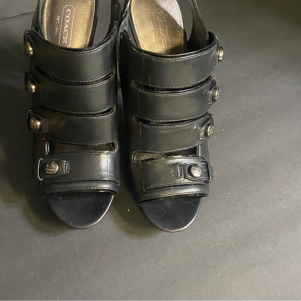 Coach Black Strappy Heels - Picture 6 of 14